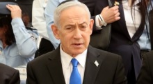 Israels Premier Benjamin Netanjahu nimmt an der Eröffnung des Gedenktags Yom HaZikaron in Jerusalem teil. Foto: epa/Marc Israel Sellem / Pool