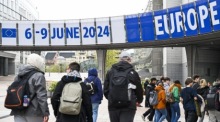 Die Vorbereitungen in Brüssel für die EU-Wahlen 2024. Foto: epa/Frederic Sierakowski