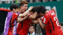 Die Spieler Südkoreas jubeln während des WM-Gruppenspiels gegen Tschechien in Guadalajara. Das Team feiert einen gelungenen Start in die Weltmeisterschaft 2026. Foto: Alex Cruz/epa/dpa