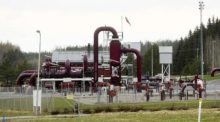Gasanlage von Gasum in Räikkölä, Imatra. Russland stellt die Gas-Lieferungen nach Finnland nach Angaben des finnischen Energiekonzerns Gasum am frühen Samstagmorgen ein. Foto: Vesa Moilanen