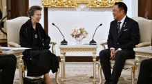 Prinzessin Anne traf Premierminister Anutin Charnvirakul zu einem Gespräch über die bilateralen Beziehungen zwischen dem Vereinigten Königreich und Thailand. Bild: Government House. Foto: epa/Lillian Suwanrumpha