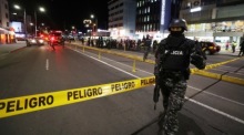 Ermordung des Präsidentschaftskandidaten Fernando Villavicencio nach einer Kundgebung in Quito. Foto: epa/Jose Jacome