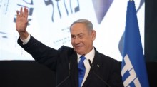 Der ehemalige israelische Ministerpräsident Netanjahu äußert sich zu den Ergebnissen der Parlamentswahlen in Israel. Foto: epa/Abir Sultan