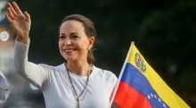 Die venezolanische Oppositionsführerin Maria Corina Machado gewinnt den Friedensnobelpreis. Foto: epa/Miguel Gutierrez
