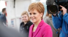 Die SNP-Vorsitzende Nicola Sturgeon in Edinburgh. Foto: epa/Robert Perry