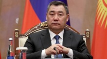 Sadyr Japarov empfängt in Bischkek Russlands Präsidenten Putin zu Gesprächen über bilaterale Zusammenarbeit und im Austausch. Foto: epa/Igor Kovalenko