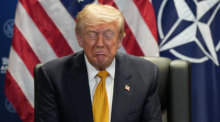 US-Präsident Donald Trump trifft sich am Rande des Nato-Treffens im Präsidentenpalast Bestepe mit Nato-Generalsekretär Rutte. Foto: Alex Brandon/Ap/dpa