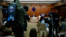Taiwanischer Außenminister Joseph Wu bei der Pressekonferenz. Foto: epa/Ritchie B. Tongo