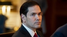 Marco Rubio beim Dinner mit Trump und Netanjahu im Weißen Haus, Netanjahu schlägt Trump für Friedensnobelpreis vor. Foto: epa/Al Drago