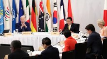 Nebenveranstaltung zum G7-Gipfel in Hiroshima: Partnerschaft für globale Infrastruktur und Investitionen. Foto: epa/G7 Hiroshima Summit Host Handout