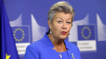 Die Europäische Kommissarin für Inneres Ylva Johansson. Foto: epa/Olivier Hoslet
