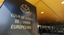 Ein allgemeiner Überblick über den Eingang des Europäischen Gerichtshofs (EuGH) in Luxemburg. Foto: epa/Julien Warnand