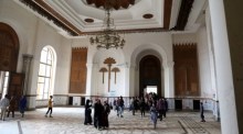 Der Palast von Saddam Hussein in Babylon wird 20 Jahre nach dem Einmarsch in den Irak zu einem Museum und einem Ort der Besichtigung. Foto: epa/Ahmed Jalil Attention