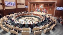 Vertreter der Arabischen Liga halten eine Dringlichkeitssitzung in Kairo ab. Foto: epa/Khaled Elfiqi