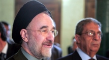 Ehemaliger iranischer Präsident Mohammed Khatami (L) in Kairo. Foto: epa