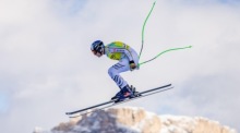 Der deutsche Thomas Dressen in Aktion während des SuperG-Rennens der Herren beim FIS Ski Alpin Weltcup in Gröden. Foto: epa/Andrea Solero