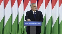 Ungarischer Ministerpräsident Viktor Orban hält seine jährliche Rede zur Lage der Nation". Foto: epa/Szilard Koszticsak Ungarn Aus