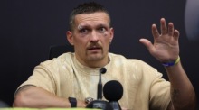 Der ukrainische Kämpfer Oleksandr Usyk in Riyadh. Foto: epa/Aali Haider