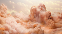 Diese computergenerierte Darstellung zeigt Wolken in Pfirsichfarbe. Pfirsichfarben soll die angesagte Farbe des Jahres 2024 sein. Foto: Pantone/dpa