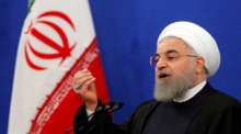 Der iranische Ex-Präsident Hassan Rouhani spricht während einer Pressekonferenz in Teheran. Foto: epa/Abedin Taherkenareh