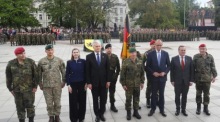 Hauptquartier der Bundeswehr in Strausberg in VILNIUS. Foto: epa/Toms Kalnins