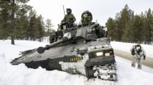 Nato hält Nordic Response 2024 Militärübung in Finnland ab. Foto: epa/Anders Wiklund Schweden Out