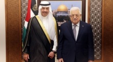 Die saudische Botschafterin in Palästina trifft sich mit dem palästinensischen Präsidenten in Ramallah. Foto: epa/Ppo Thaer Ghanayem