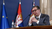 Aleksandar Vucic, der serbische Präsident, spricht während einer Pressekonferenz in Belgrad. Foto: epa/Andrej Cukic