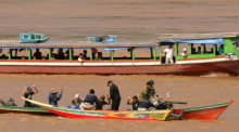Einsatz gegen Drogenschmuggler auf dem Fluss Mekong im thailändischen Nordosten des Landes. Archivbild: epa/Barbara Walton