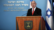 Der israelische Premierminister Benjamin Netanjahu hält eine Pressekonferenz ab. Foto: epa/Yonatan Sindel