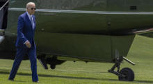 US-Präsident Joe Biden kommt nach einem Wochenende in Delaware im Weißen Haus an. Foto: epa/Tasos Katopodis