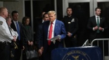 Der Strafprozess gegen den ehemaligen US-Präsidenten Trump wegen Schweigegeldzahlungen wird in New York City fortgesetzt. Foto: epa/Curtis Means
