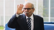 Der libanesische Ministerpräsident Nawaf Salam trifft zum EU-Außenministerrat in Luxemburg ein. Foto: epa/Olivier Hoslet