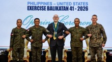 Eröffnungszeremonie der gemeinsamen Militärübungen der Philippinen und der USA. Foto: epa/Rolex Dela Pena