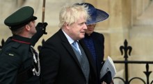 Ehemaliger britischer Premierminister Boris Johnson (C). Foto: epa/Andy Rain