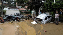 Blick auf die Schäden, die durch die schweren Regenfälle in der Stadt Petropolis entstanden sind. Foto: epa/Antonio Lacerda