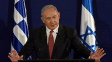 Der israelische Premierminister Benjamin Netanjahu hält eine Pressekonferenz ab. Foto: epa/Debbie Hill