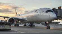 Eine Maschine von Thai Airways International auf dem Flughafen Bangkok-Suvarnabhumi. Bild: Thai Airways International
