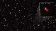 Mit dem James-Webb-Weltraumteleskop haben Forscher nach eigenen Angaben die bislang fernste - und damit älte... Foto: NASA, ESA, CSA, STScI, Brant Robertson (UC Santa Cruz), Ben Johnson (CfA), Sandro Tacchella (Cambridge), Phill Cargile (CfA)/dpa