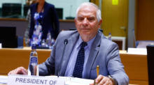 Der Hohe Vertreter der EU, Josep Borrell, bereitet sich darauf vor, eine Sitzung des Rates 