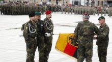 Einweihung der 45. deutschen Panzerbrigade in Litauen. Foto: epa/Toms Kalnins