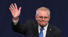 Der australische Premierminister Scott Morrison gesteht seine Niederlage im Funktionszentrum für die Bundestagswahl 2022 ein. Foto: epa/Dean Lewins