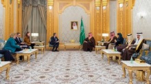 US-Außenminister Antony Blinken besucht Saudi-Arabien. Foto: epa/Bandar Aljaloud Handout