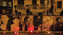 Gedenkveranstaltung für die Opfer des Clubbrandes am sechsten Jahrestag in Bukarest. Foto: epa/Robert Ghement