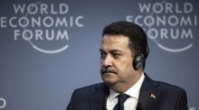 Mohammed Shia Al Sudani, irakischer Premierminister, nimmt an einer Podiumsdiskussion während des 54. Jahrestreffens des Weltwirtschaftsforums (WEF) in Davos teil. Foto: epa/Gian Ehrenzeller