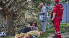 Die Folgen eines russischen Angriffs auf ein Gebäude in Charkiw. Foto: epa/Sergey Kozlov