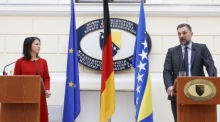 Die deutsche Außenministerin Annalena Baerbock besucht Sarajevo. Foto: epa/Harun Muminovic