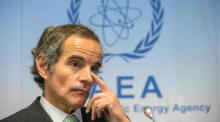 Der Generaldirektor der Internationalen Atomenergie-Organisation (IAEO) Rafael Mariano Grossi nimmt an einer Pressekonferenz während einer Sitzung des Gouverneursrates der IAEO teil. Foto: epa/Christian Bruna