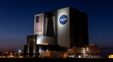 Ansicht des NASA-Fahrzeugmontagegebäudes im Kennedy Space Center in Cape Canaveral. Foto: epa/Cristobal Herrera-ulashkevich
