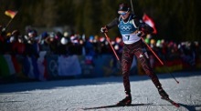 Franziska Preuss startet bei den Olympischen Winterspielen in der 10-km-Verfolgung im Biathlon von Anterselva. Foto: epa/Martin Metelko